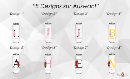 Personalisierte Trinkflasche mit Namen Thermobecher Blumen Geburtstag Geschenkidee_0013E - Herz Jesu
