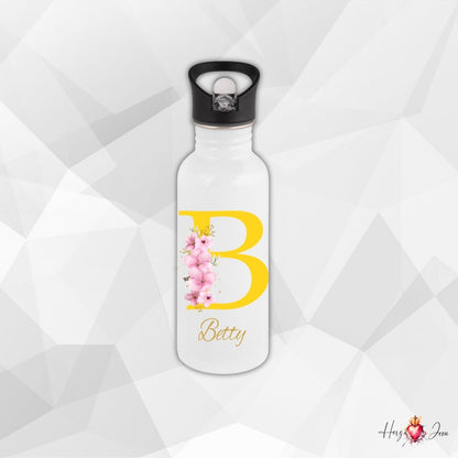 Personalisierte Trinkflasche mit Namen Thermobecher Blumen Geburtstag Geschenkidee_0013E - Herz Jesu