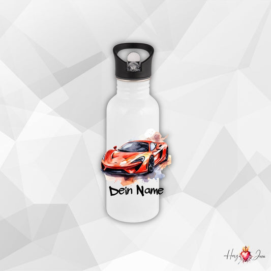 Personalisierte Trinkflasche mit Namen Thermobecher Geburtstag Auto_0021E - Herz Jesu