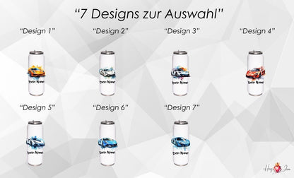 Personalisierte Trinkflasche mit Namen Thermobecher Geburtstag Auto_0021E - Herz Jesu