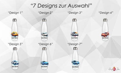 Personalisierte Trinkflasche mit Namen Thermobecher Geburtstag Auto_0021E - Herz Jesu