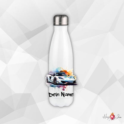 Personalisierte Trinkflasche mit Namen Thermobecher Geburtstag Auto_0021E - Herz Jesu