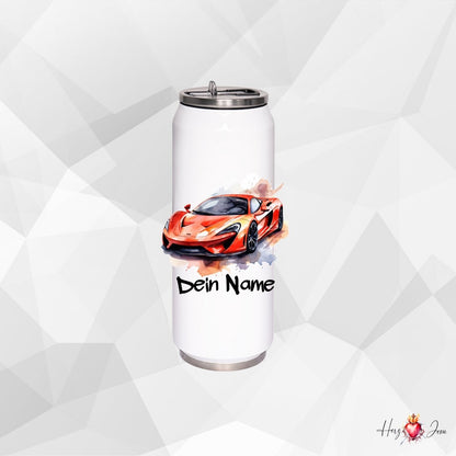 Personalisierte Trinkflasche mit Namen Thermobecher Geburtstag Auto_0021E - Herz Jesu