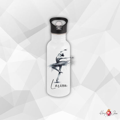 Personalisierte Trinkflasche mit Namen Thermobecher Geburtstag Ballerina_0032E - Herz Jesu