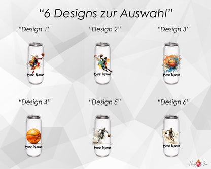 Personalisierte Trinkflasche mit Namen Thermobecher Geburtstag Basketball_0018E - Herz Jesu