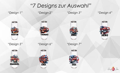Personalisierte Trinkflasche mit Namen Thermobecher Geburtstag Feuerwehr_0028E - Herz Jesu