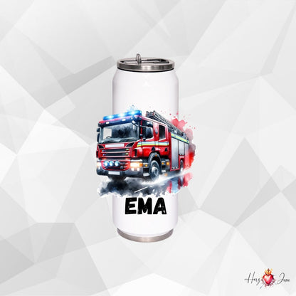Personalisierte Trinkflasche mit Namen Thermobecher Geburtstag Feuerwehr_0028E - Herz Jesu