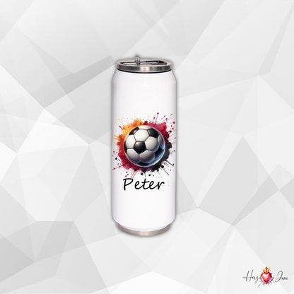 Personalisierte Trinkflasche mit Namen Thermobecher Geburtstag Fußball_0006E - Herz Jesu