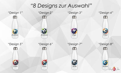 Personalisierte Trinkflasche mit Namen Thermobecher Geburtstag Fußball_0006E - Herz Jesu