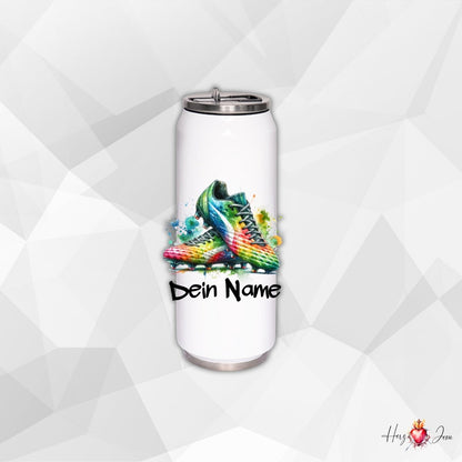 Personalisierte Trinkflasche mit Namen Thermobecher Geburtstag Fußball_0019E - Herz Jesu