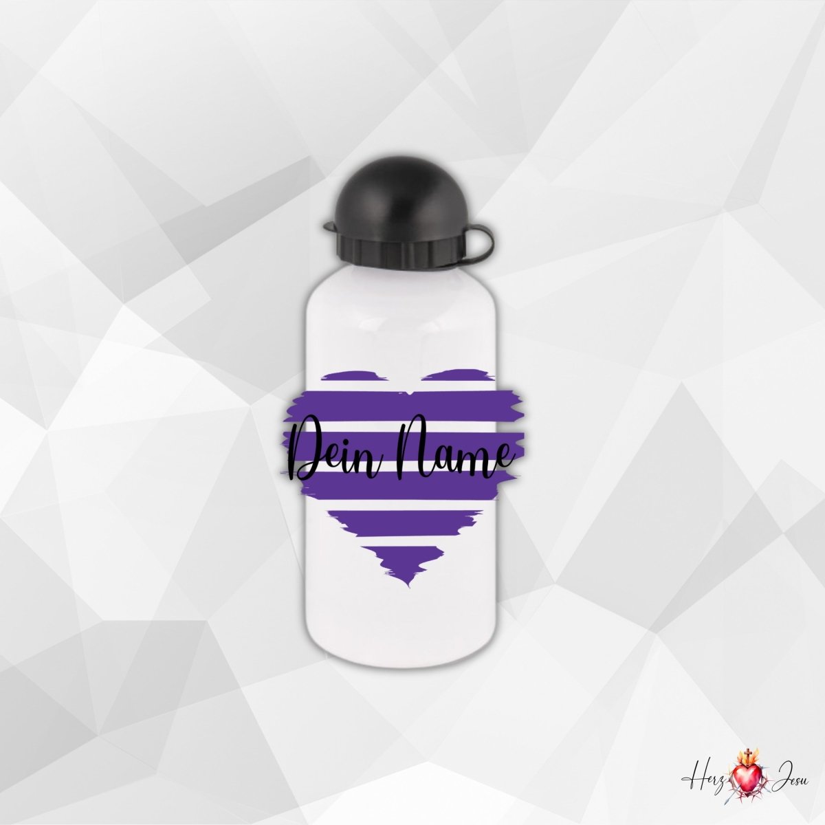 Personalisierte Trinkflasche mit Namen Thermobecher Geburtstag Herz_0009E - Herz Jesu