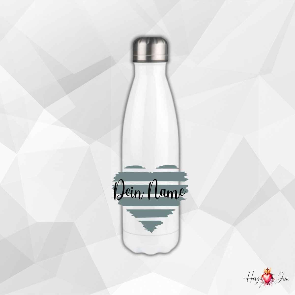 Personalisierte Trinkflasche mit Namen Thermobecher Geburtstag Herz_0009E - Herz Jesu