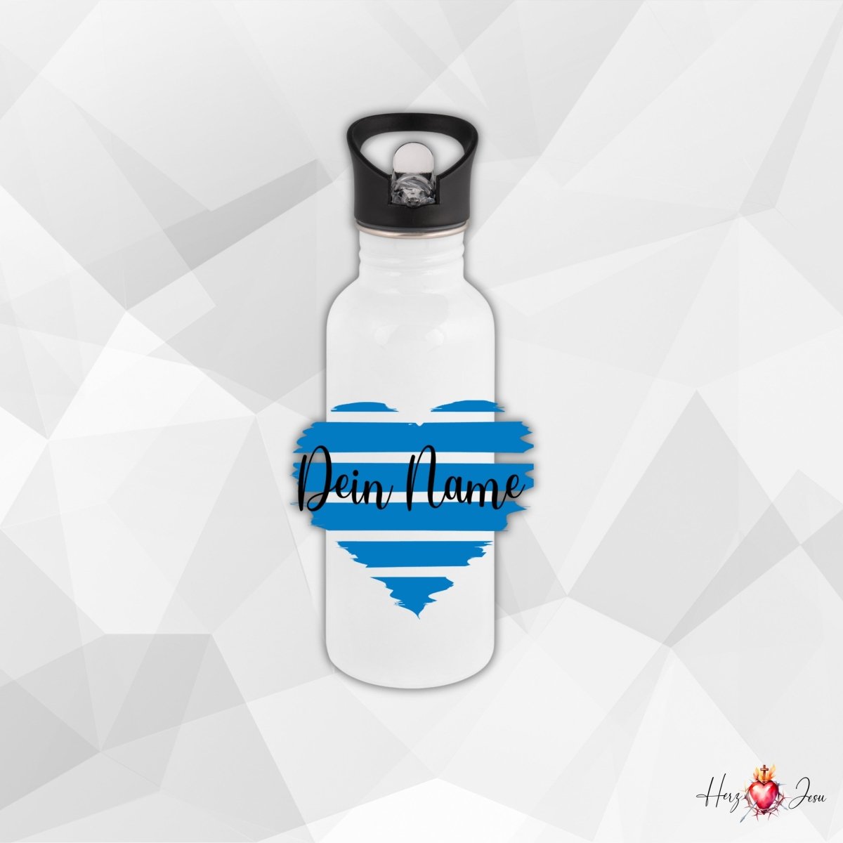Personalisierte Trinkflasche mit Namen Thermobecher Geburtstag Herz_0009E - Herz Jesu