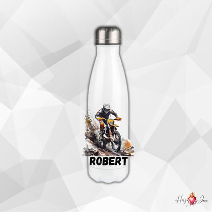 Personalisierte Trinkflasche mit Namen Thermobecher Geburtstag Motorcross_0030E - Herz Jesu