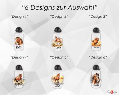 Personalisierte Trinkflasche mit Namen Thermobecher Geburtstag Pferde_0029E - Herz Jesu