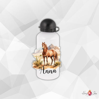 Personalisierte Trinkflasche mit Namen Thermobecher Geburtstag Pferde_0029E - Herz Jesu