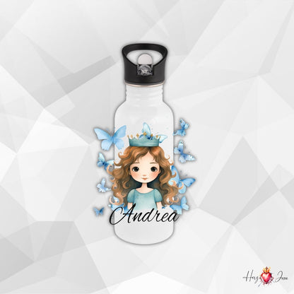Personalisierte Trinkflasche mit Namen Thermobecher Geburtstag Prinzessin_0016E - Herz Jesu