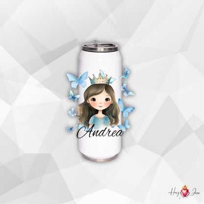 Personalisierte Trinkflasche mit Namen Thermobecher Geburtstag Prinzessin_0016E - Herz Jesu