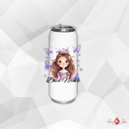 Personalisierte Trinkflasche mit Namen Thermobecher Geburtstag Prinzessin_0020E - Herz Jesu