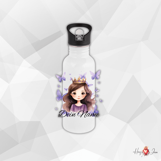 Personalisierte Trinkflasche mit Namen Thermobecher Geburtstag Prinzessin_0020E - Herz Jesu
