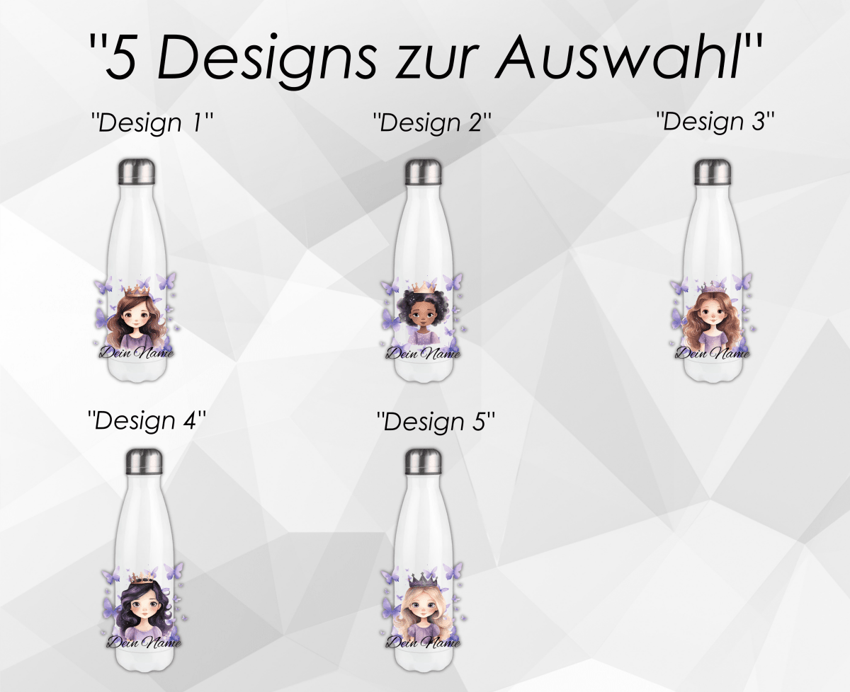 Personalisierte Trinkflasche mit Namen Thermobecher Geburtstag Prinzessin_0020E - Herz Jesu