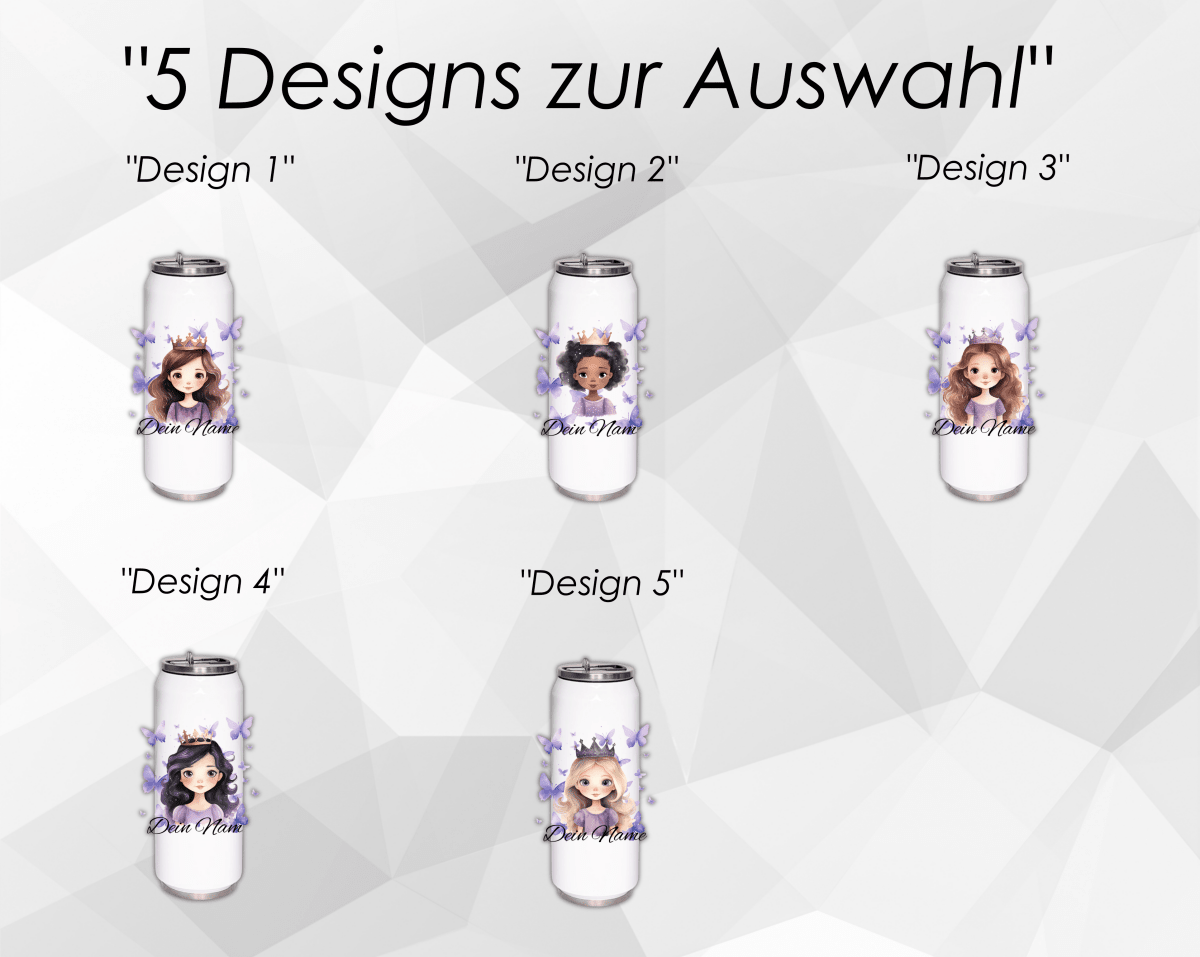 Personalisierte Trinkflasche mit Namen Thermobecher Geburtstag Prinzessin_0020E - Herz Jesu