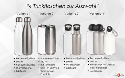 Personalisierte Trinkflasche mit Namen Thermobecher Geburtstag Rakete_0027E - Herz Jesu