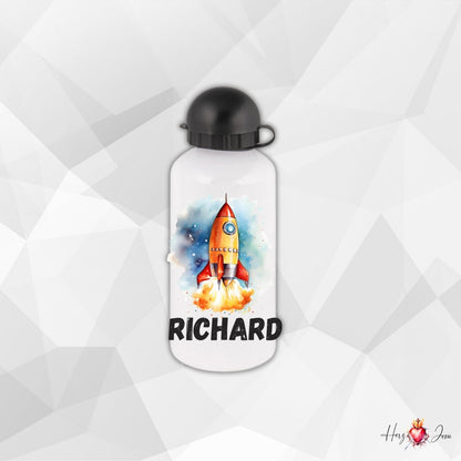 Personalisierte Trinkflasche mit Namen Thermobecher Geburtstag Rakete_0027E - Herz Jesu