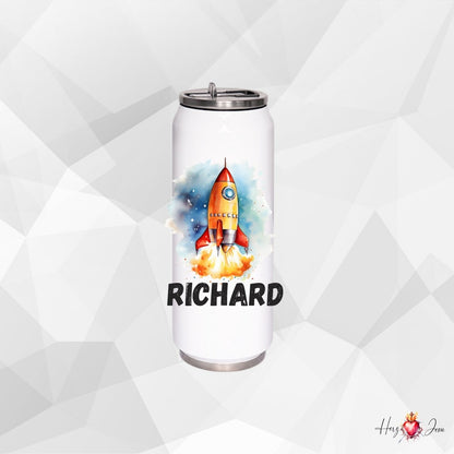 Personalisierte Trinkflasche mit Namen Thermobecher Geburtstag Rakete_0027E - Herz Jesu