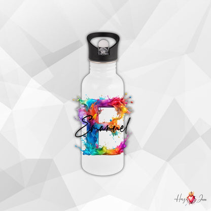 Personalisierte Trinkflasche mit Namen Thermobecher Geburtstag Regenbogen_0025E - Herz Jesu