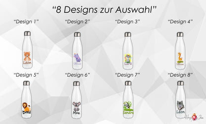 Personalisierte Trinkflasche mit Namen Thermobecher Geburtstag Tiere_0015E - Herz Jesu