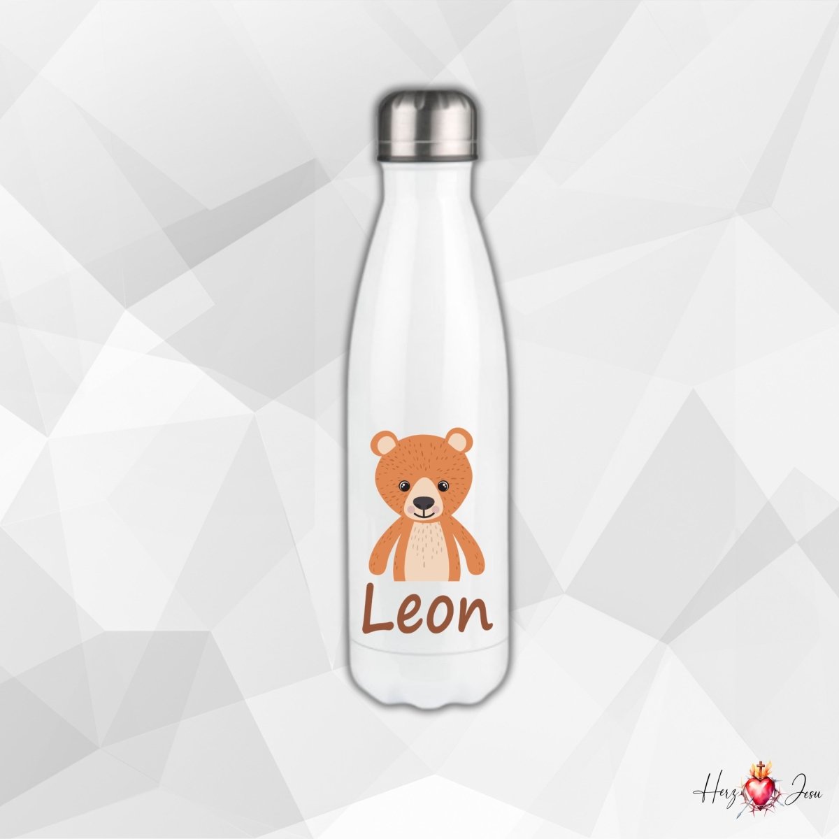 Personalisierte Trinkflasche mit Namen Thermobecher Geburtstag Tiere_0015E - Herz Jesu