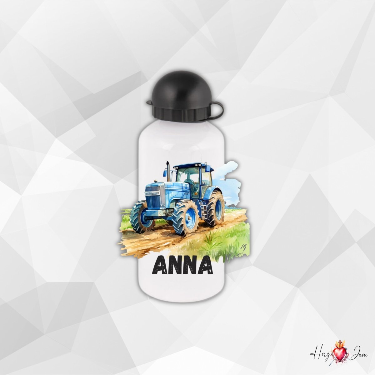 Personalisierte Trinkflasche mit Namen Thermobecher Geburtstag Traktor_0026E - Herz Jesu
