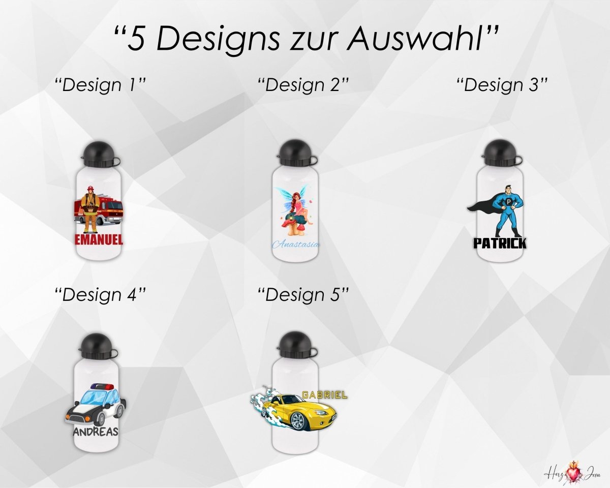 Personalisierte Trinkflasche mit Namen Wasserflasche Thermobecher_017E - Herz Jesu