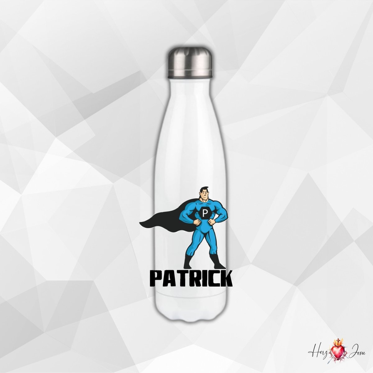 Personalisierte Trinkflasche mit Namen Wasserflasche Thermobecher_017E - Herz Jesu