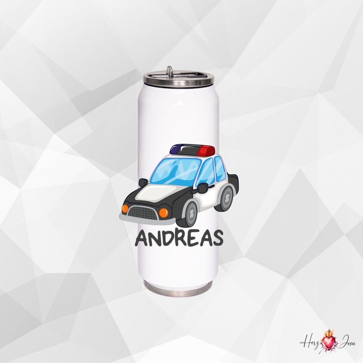 Personalisierte Trinkflasche mit Namen Wasserflasche Thermobecher_017E - Herz Jesu