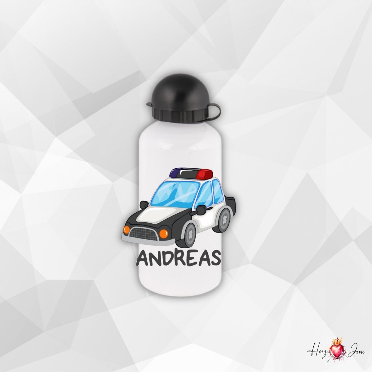 Personalisierte Trinkflasche mit Namen Wasserflasche Thermobecher_017E - Herz Jesu