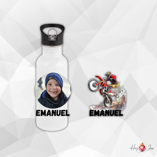 Personalisierte Trinkflasche mit Namen/Bild Wasserflasche Geburtstag Geschenkidee_0003E - Herz Jesu