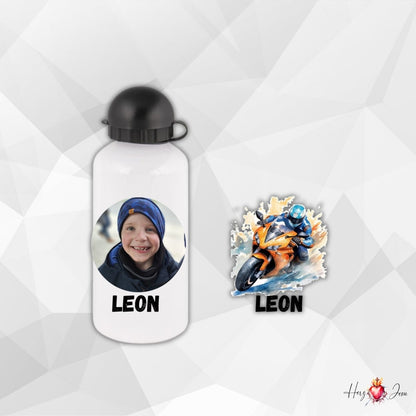 Personalisierte Trinkflasche mit Namen/Bild Wasserflasche Geburtstag Geschenkidee_0003E - Herz Jesu