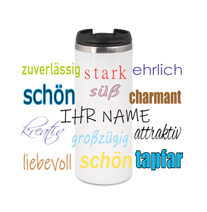 Personalisierter Kaffeebecher mit Namen Thermobecher_0005F - Herz Jesu