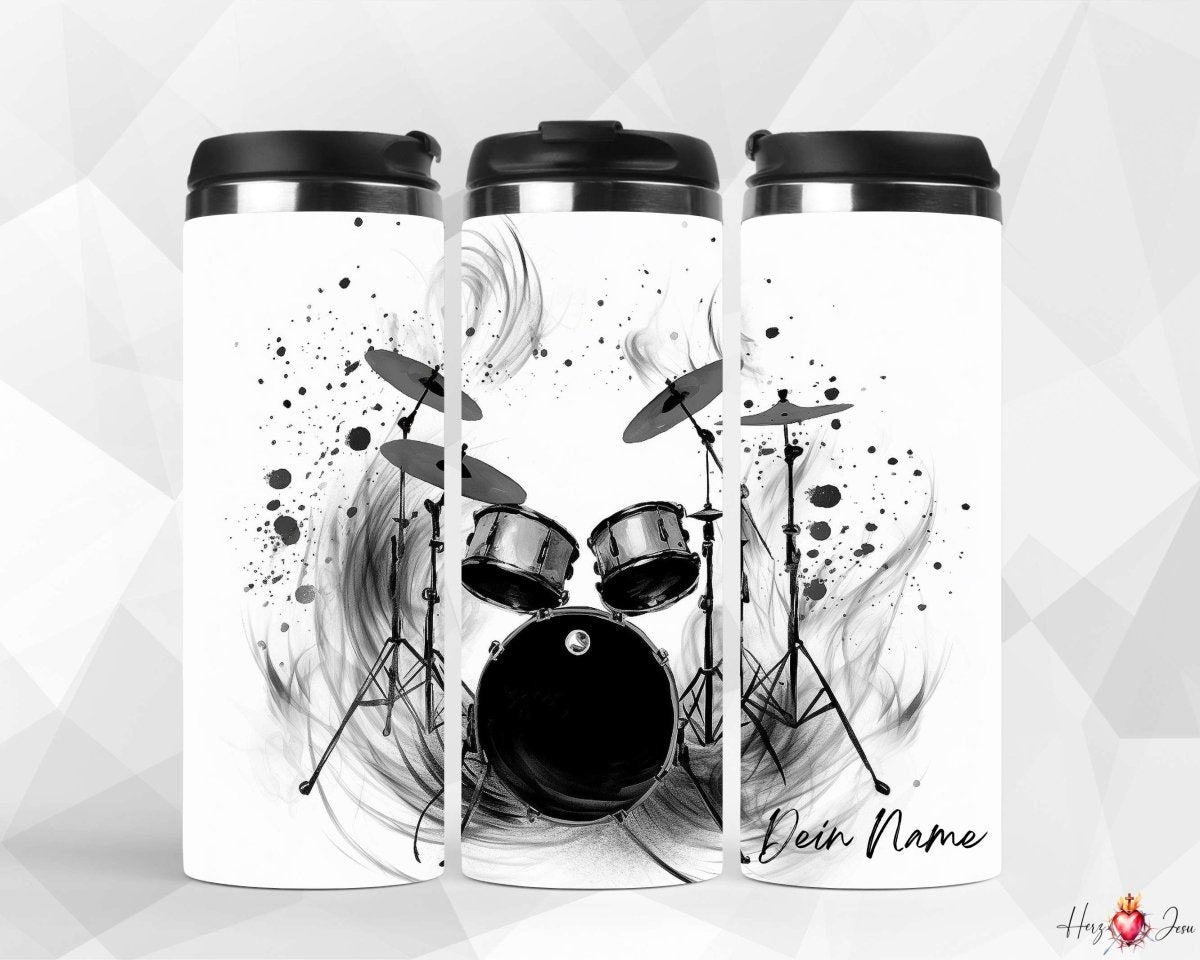 Personalisierter Kaffeebecher mit Namen Thermobecher Musikinstrumente_0018F - Herz Jesu