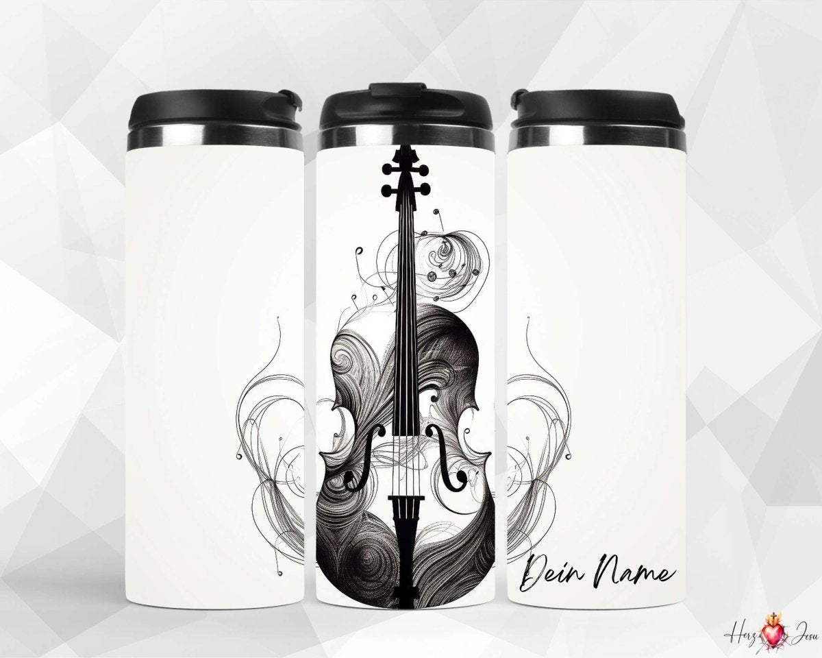 Personalisierter Kaffeebecher mit Namen Thermobecher Musikinstrumente_0018F - Herz Jesu