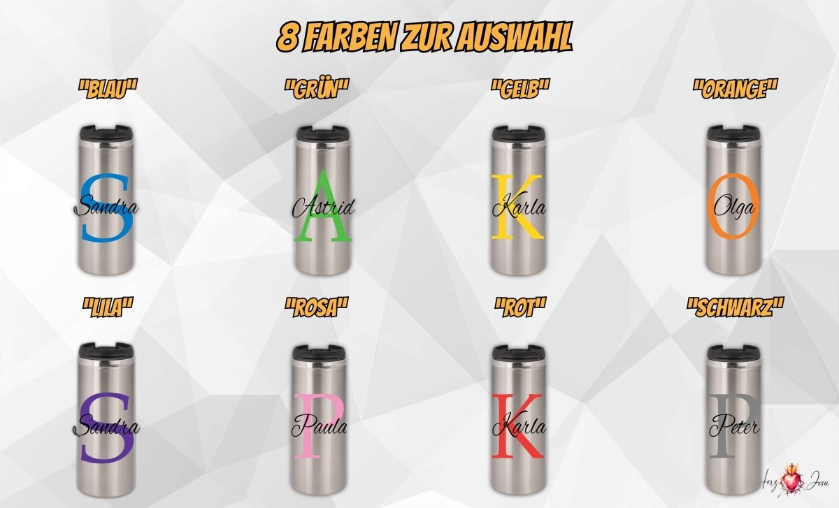 🎁 Personalisierter Thermobecher mit Namen – Praktischer Kaffeebecher & perfekte Geschenkidee als Weihnachtsgeschenk für Familie & Freunde_0002F - Herz Jesu