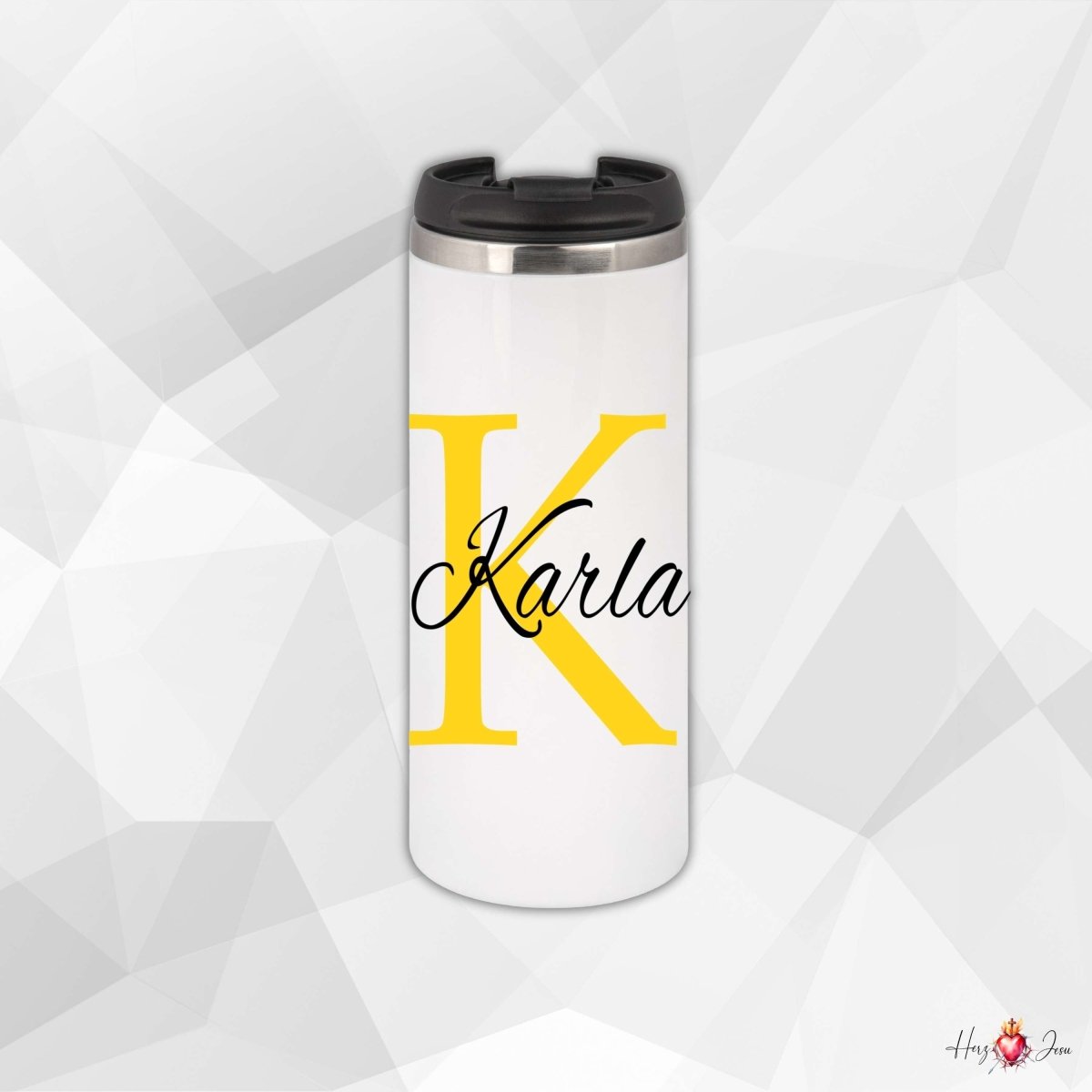 🎁 Personalisierter Thermobecher mit Namen – Praktischer Kaffeebecher & perfekte Geschenkidee als Weihnachtsgeschenk für Familie & Freunde_0002F - Herz Jesu