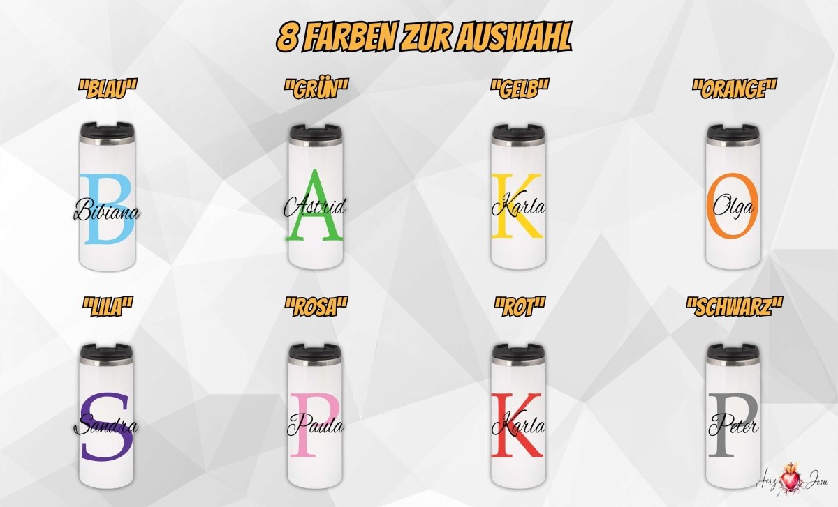 🎁 Personalisierter Thermobecher mit Namen – Praktischer Kaffeebecher & perfekte Geschenkidee als Weihnachtsgeschenk für Familie & Freunde_0002F - Herz Jesu