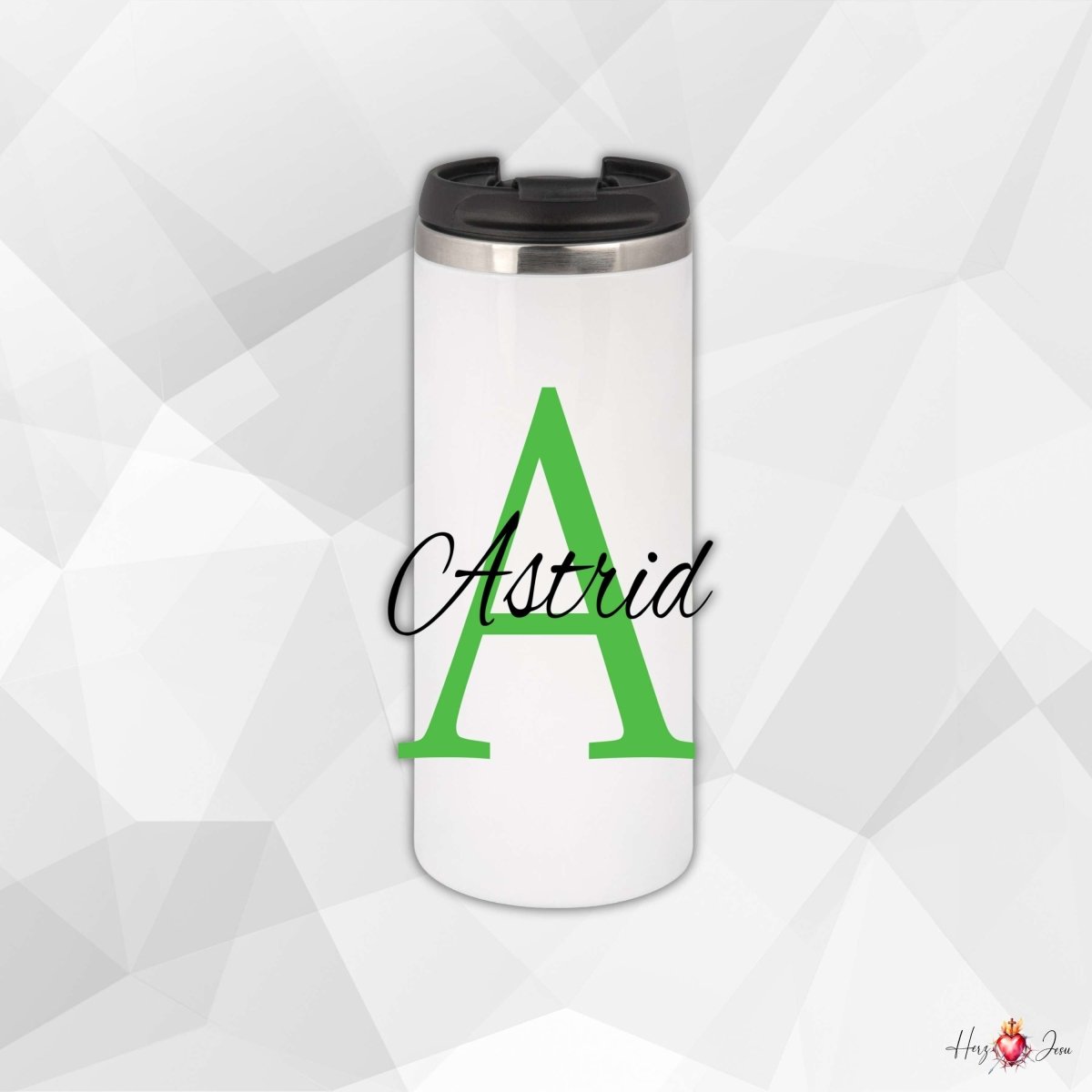 🎁 Personalisierter Thermobecher mit Namen – Praktischer Kaffeebecher & perfekte Geschenkidee als Weihnachtsgeschenk für Familie & Freunde_0002F - Herz Jesu