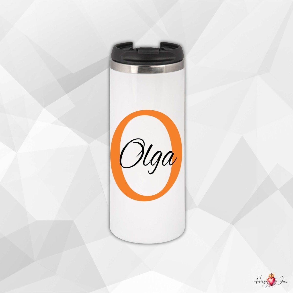 🎁 Personalisierter Thermobecher mit Namen – Praktischer Kaffeebecher & perfekte Geschenkidee als Weihnachtsgeschenk für Familie & Freunde_0002F - Herz Jesu
