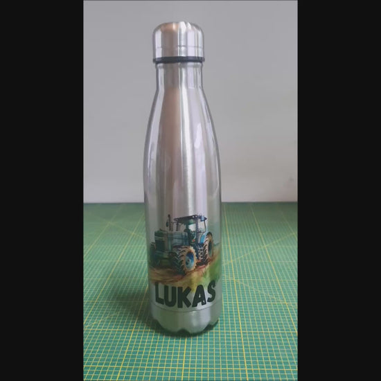 Traktor Trinkflasche & Thermobecher | Geschenkidee Kinder