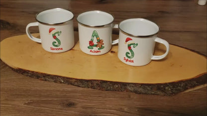 Personalisierte Emaille Tasse mit Namen Edelstahl Tasse_002H