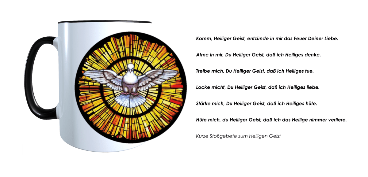 Tasse Heiliger Geist Jesus Gott Firmung Beten Pfingsten Bibel Geschenkidee_0006T - Herz Jesu